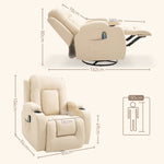 Fauteuil de Massage et Relaxation Chauffant 360° pivotant inclinable manuellement Repose-Pied télécommande