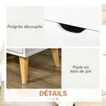 Table de chevet table de nuit avec 2 tiroirs, style scandinave pour chambre à coucher, salon, 40 x 35 x 50,5 cm, blanc
