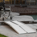 Rampe de fauteuil roulant rampe de chargement rampe d'accès antidérapante pliable avec bordures dim. 183L x 72l cm alu