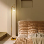Lampadaire sur pied salon lampe sur pied avec abat-jour en verre texturé interrupteur à pied 29 x 25 x 152 cm métal or