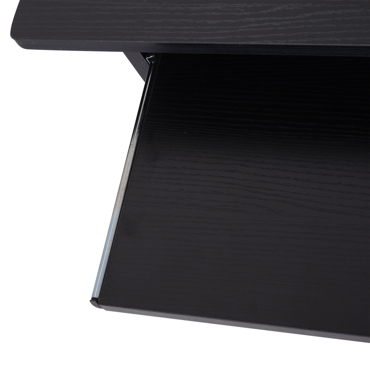 Bureau d'ordinateur, bureau avec rangement, plateau pour clavier et support de moniteur, 80 x 45 x 75 cm, noir