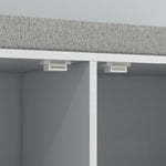 Banc meuble à chaussures, 2 placards, meuble d'entrée avec coussin rembourrée, 84l x 35P x 50H cm, blanc