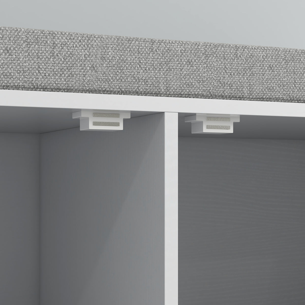 Banc meuble à chaussures, 2 placards, meuble d'entrée avec coussin rembourrée, 84l x 35P x 50H cm, blanc