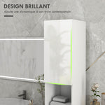 Meuble colonne de salle de bain 2 placards avec étagères réglables + 2 niches 30 x 30 x 181,5 cm blanc