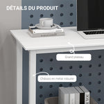 Table d'ordinateur table de salle à manger 120L x 60l x 76H cm Multifonction Grand Plateau Blanc cadre en métal