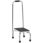 Marche avec Barre d'appui - marchepied de sécurité - Plateforme & Patins antidérapants - Acier galvanisé, gris et noir
