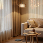 Wohnzimmer-Stehleuchte, dimmbare Stehlampe, 3 Farbtemperaturen, Fernbedienung, 52x33x170cm, schwarz