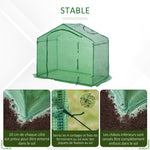 Serre de jardin PE, serre de balcon, bâche renforcée, châssis en acier, porte zippée enroulable, pour légumes plantes, intérieur et extérieur, 180 x 100 x 168 cm, vert