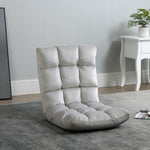 Sillón convertible sillón perezoso gran confort reclinable respaldo multiposiciones 90°-180° franela poliéster acolchado gris claro