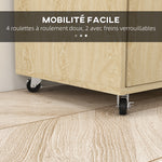 Desserte chariot cuisine multi rangements avec roulettes 75 x 40 x 80,5 cm