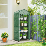 Serre de jardin balcon étagère serre 4 niveaux 69L x 50l x 165H cm acier époxy bâche amovible PE haute densité vert