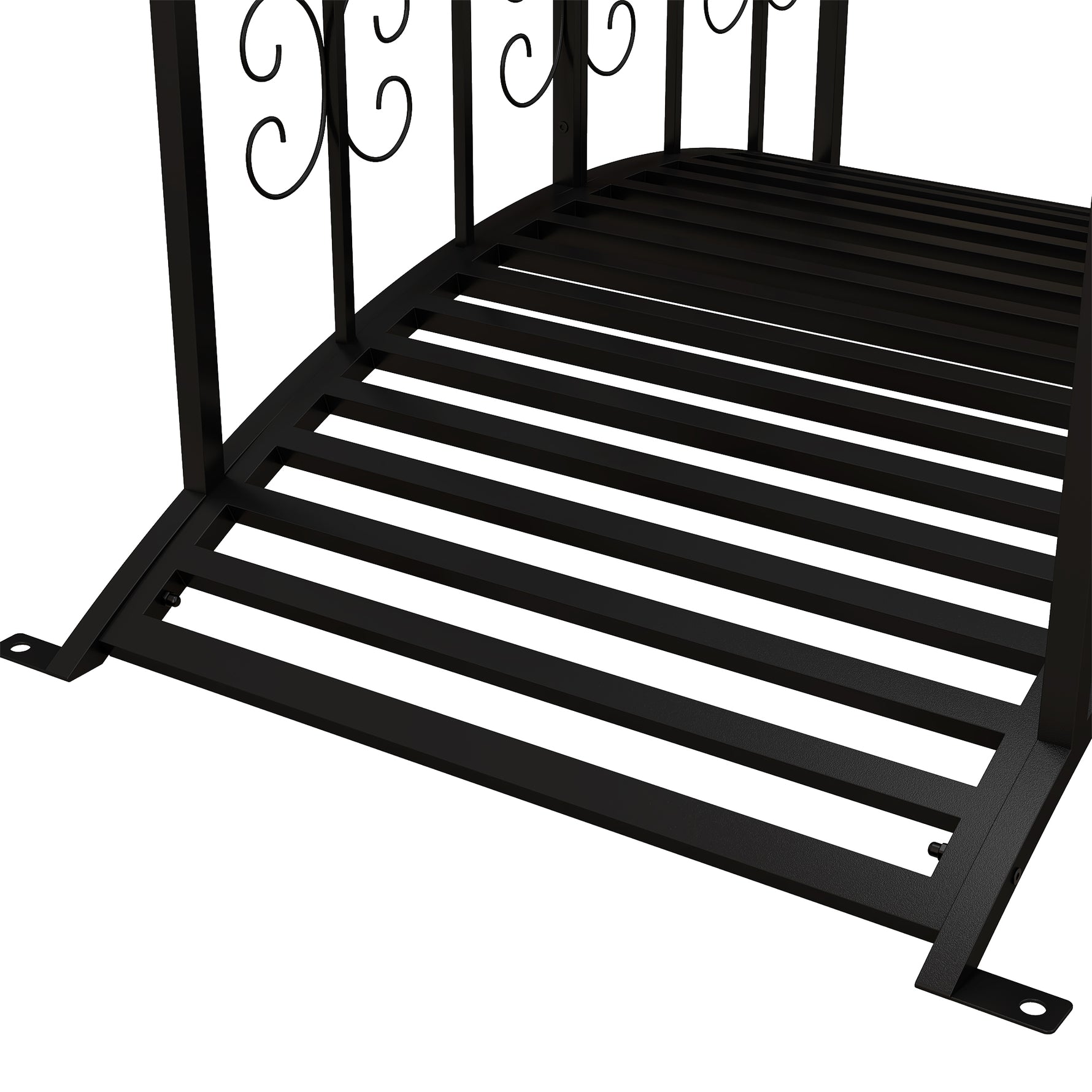 Pont de Jardin Pont en acier avec Garde-corps latéraux, Charge Maximale 120 KG, décoration Jardin, 119 x 67 x 70 cm noir