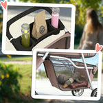 Poussette pour Chien 4 Roues, Chariot Pliable avec Auvent Réglable, Panier de Rangement, 77x44x102cm, Café