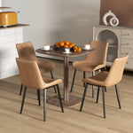 Table à manger pour 4 personne table de cuisine carrée style moderne avec plateau aspect bois, 70 x 70 cm, marron