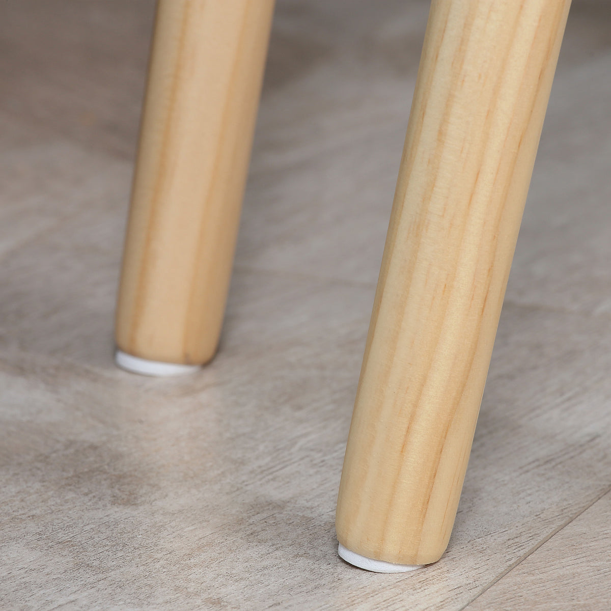 Juego de 2 mesas nido de diseño escandinavo con patas de madera y tablero de madera, blanco