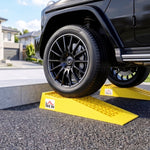 Ensemble de 2 rampes pour voiture véhicule utilitaire rampe de chargement dim. 70L x 19,5l x 7,8H cm PP jaune