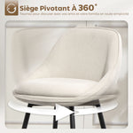 Lot de 2 tabourets de bar en tissu velours côtelé, chaises de bar avec dossier courbé, repose-pieds, 49x52x88cm, crème