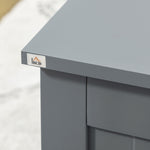 Storage chest with safety hinges wooden storage box toy chest flip-top lid grey