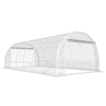Serre tunnel de jardin 18m² serre de jardin tunnel 296x597x199cm cadre acier galvanisé, bâche PE 150g/m² transparent