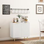 Buffet Cuisine, Meuble de Rangement avec 2 Portes, Étagère Réglable, Pieds Métalliques Surélevés, 80 x 40 x 80 cm, Blanc