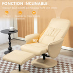 Fauteuil relax avec repose-pied fauteuil de relaxation fauteuil relaxant avec siège pivotant 360° et dossier inclinable