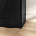 Colonna da bagno a 6 livelli, mobile contenitore stretto, 2 ante e 4 ripiani regolabili, 40x35x180cm, nero
