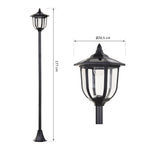 Luminaire extérieur lampadaire sur pied solaire lampadaire lanterne classique LED 60 Lm max. dim. 26L x 26l x 177H cm noir