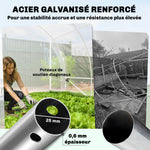 Serre tunnel de jardin 18m² serre de jardin tunnel 296x597x199cm cadre acier galvanisé, bâche PE 150g/m² transparent