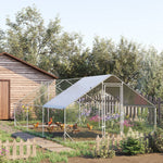 Enclos poulailler chenil volière extérieur 18 m² - Parc grillagé dim. 6L x 3l x 2H m Acier galvanisé