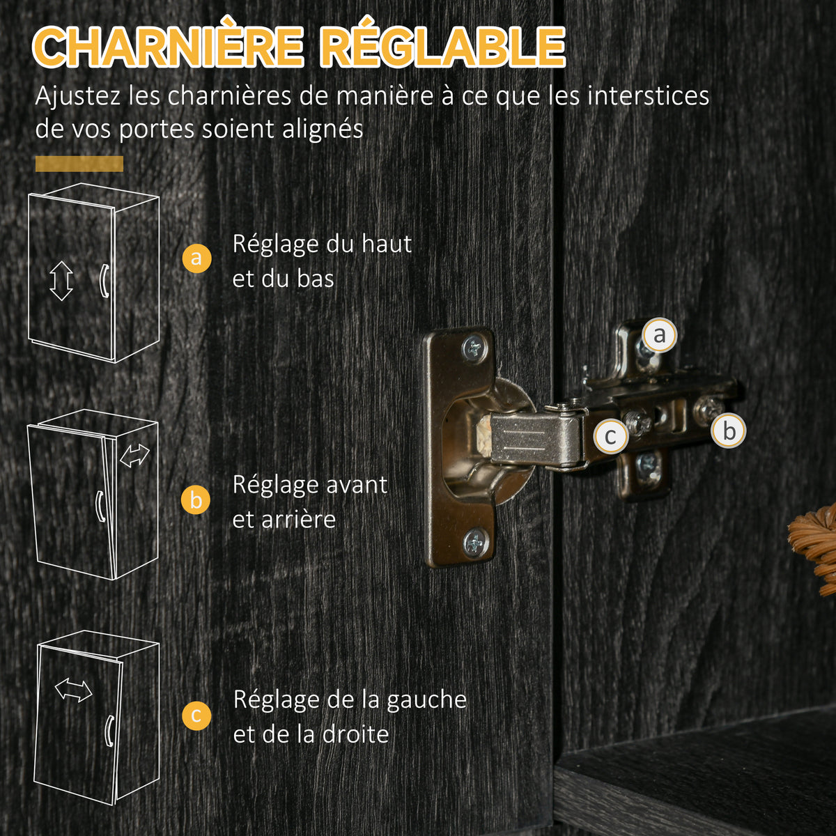Buffet de cuisine armoire de cuisine contemporaine multi-rangements 6 portes 1 tiroir + grand plateau