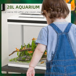 Aquarium en verre avec filtre couvercle et lumière LED pour poissons capacité 28L 38 x 26 x 39,5 cm blanc