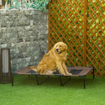 Lot de 2 Lits sur pieds XXL pour chien chat lit de camp animal 122L x 92l x 23H cm marron clair