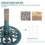 Bain d'oiseaux plateau de diamètre 50cm abreuvoir oiseaux extérieur sur pied hauteur 69,5 cm érugineux