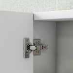 Armadietto a muro per bagno con specchio, mobiletto da bagno a 3 ante a specchio, ripiani regolabili, 91,5x11,5x65cm, bianco