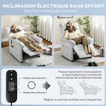 Fauteuil relax électrique massant et chauffant, fauteuil inclinable, repose-pieds, moteur silencieux, 82x99x106cm, gris