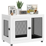 Cage pour chien cage de chien sur pied avec coussin amovible acier noir et blanc - 94 x 60 x 71,5 cm