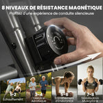 Vélo d'Appartement Pliable Vélo de Fitness 4 en 1 Silencieux Connecté Kinomap Bluetooth et Zwift 105x53,5x109cm Noir