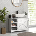 Meuble sous vasque lavabo salle de bain style classique placard 2 portes étagères réglables 90 x 30 x 60 cm blanc