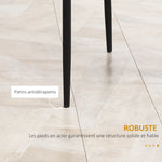 Lot de 4 chaises de salle à manger avec dossier haut, revêtement synthétique et pieds en acier, noir