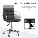 Lot de 2 chaises de bureau fauteuil manager pivotant hauteur réglable revêtement synthétique capitonné noir