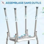 Tabouret de douche pour personnes âgées et handicapées avec accoudoirs, hauteur réglable, patins antidérapants, bleu