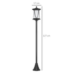 Lampadaire solaire extérieur lampadaire de jardin LED avec interrupteur marche/arrêt 17 x 17 x 127 cm noir