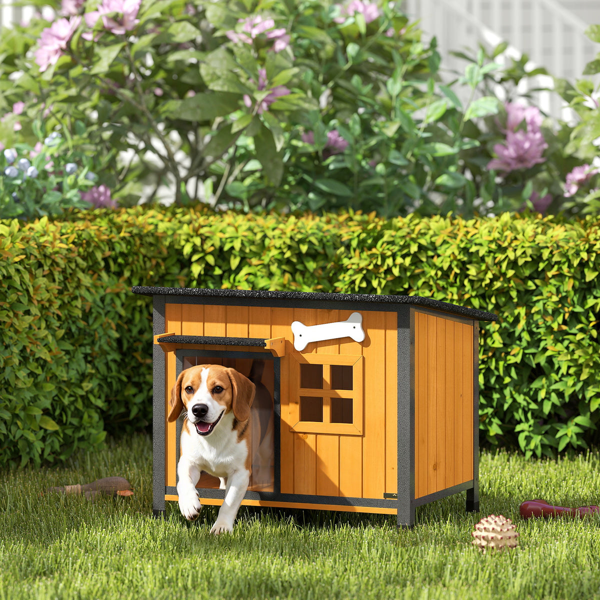 Niche pour chien extérieure résistante aux intempéries cabane pour chien avec plancher amovible