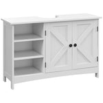 Meuble sous vasque lavabo salle de bain style classique placard 2 portes étagères réglables 90 x 30 x 60 cm blanc
