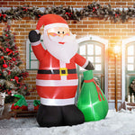 Père de Noël gonflable de 180 cm avec lumières LED, matériel fixation et souffleur, intérieur et extérieur