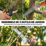 Élagueur télescopique 2 en 1, scie manuelle, sécateur avec verrou de sécurité, perche télescopique en aluminium 2 m