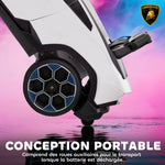Voiture électrique enfant véhicule électrique Lamborghini 12V télécommande 2,4G et 2 moteurs vitesse max. 4 km/h blanc