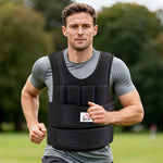 Gilet Lesté Réglable Veste Lestée 20 Kg Max. Poids Amovibles Entrainement Musculation Exercice Boxe Oxford Noir