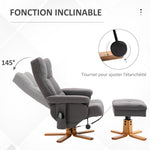 Fauteuil massant avec repose-pied - dossier inclinable jusqu'à 145°, coffre de rangement, appuie-têteet et télécommande
