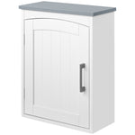 Meuble wc suspendu armoire à pharmacie murale armoire salle de bain rangement avec porte et étagère réglable - 41 x 18,5 x 52 cm - MDF - blanc